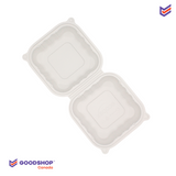 Boîtes à emporter format carré | compostable |  un compartiment blanc | 250 unités